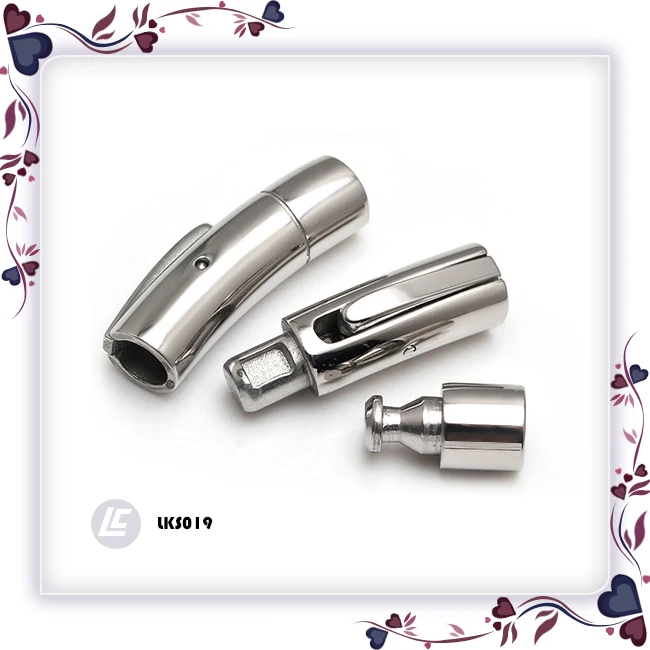 
4mm 5mm Three Parts Removable Never Fade 316 Stainless Steel round Bracelet Clasps adjustable 
