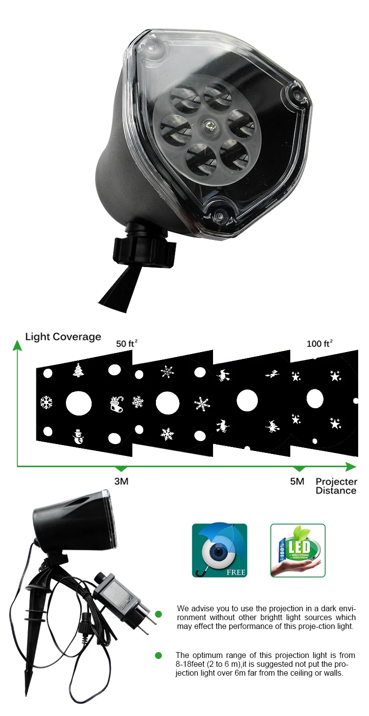 led rotating star/snowflake projection CE/ROHS  high quality projector light