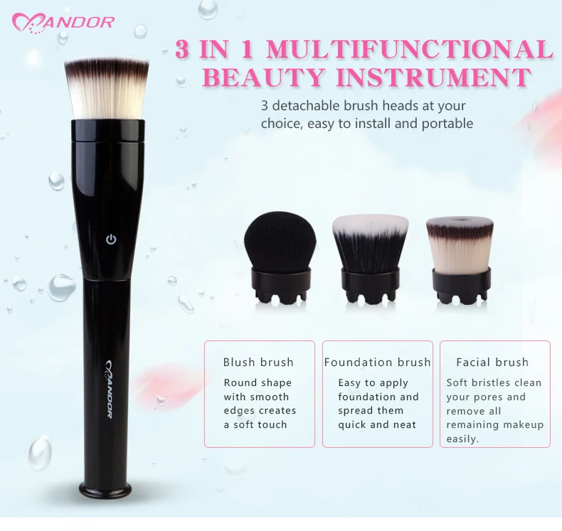 3 In1 Electric Automatic Multifunctional Beauty Brush Rechargeable Oem ...