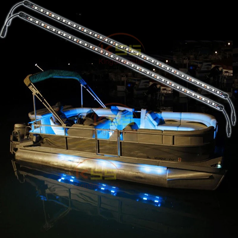 Caravan Auto Bar Camping Waterproof 4X 24inch Blue Boat Marine LED Strip Light with remote
