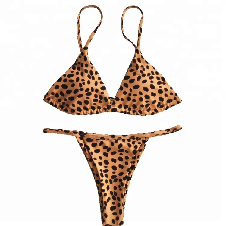 

New Leopard print Women Adjustable Spaghetti Strap Swimwear Bikini, Picture