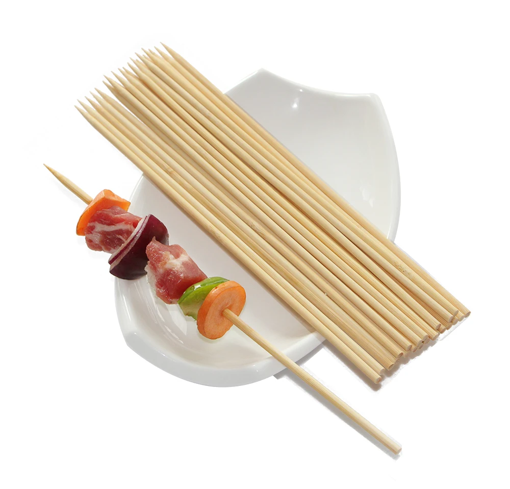 Bamboevleespen,Roestvrij Staal Bbq Spiesjes,Spies Stand 10× Stainless Steel 30 35 40 45cm Barbecue BBQ Skewers