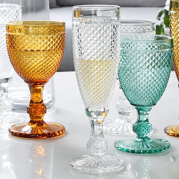 

Exquisite goblet glass court style wine glass, Clear