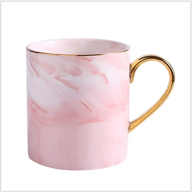 

Lekoch European Marble Grain Pink Phnom Penh mugs Couple Lover's Gift Morning Mug, N/a