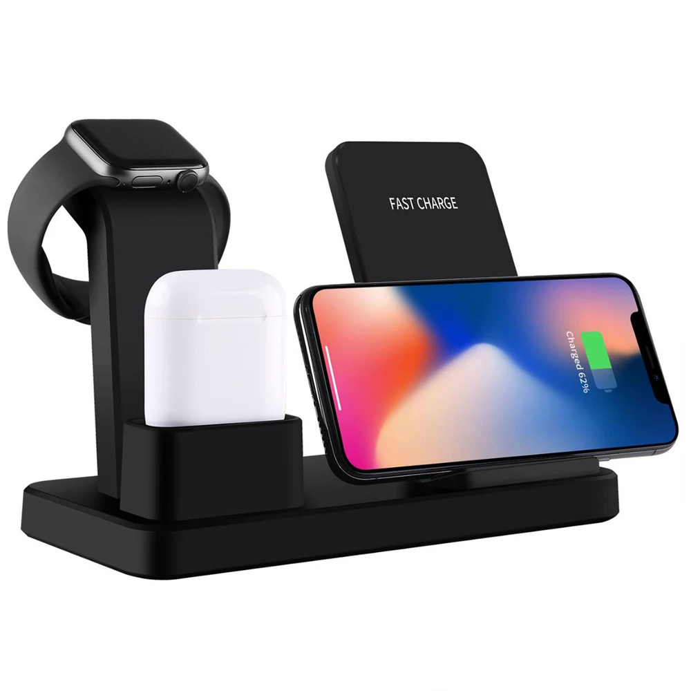 Qi Wireless Charger Pad 3 In 1 Wireless Charger Android 15w Fast