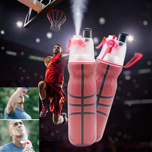 Image of Outdoor sports portable basketball water bottle ice cubes kettle cooling spray mist water bottle