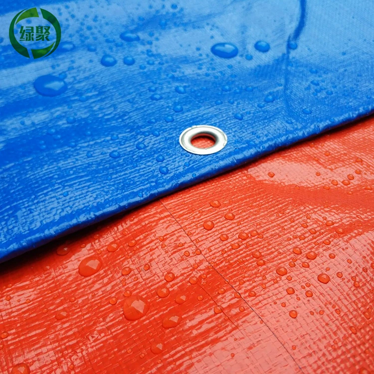 
20x26ft 6x8m Blue Orange Covering Pe Canvas Tarpaulin Roof Material 