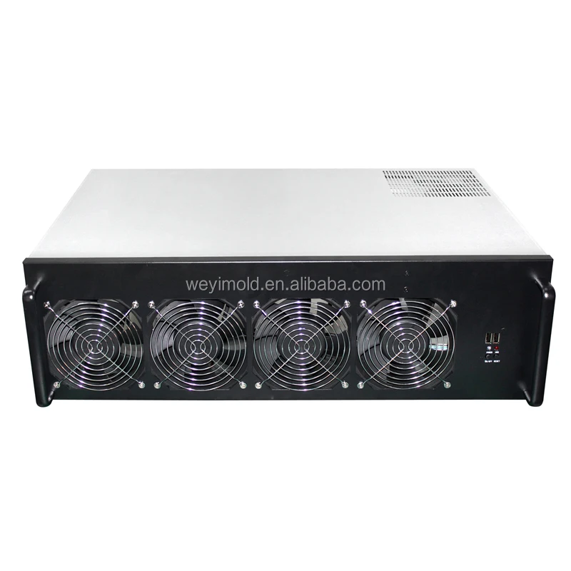 

In stock barebone miner rig 8GPU 4U612 mining case lowest price for sale, Silver and black