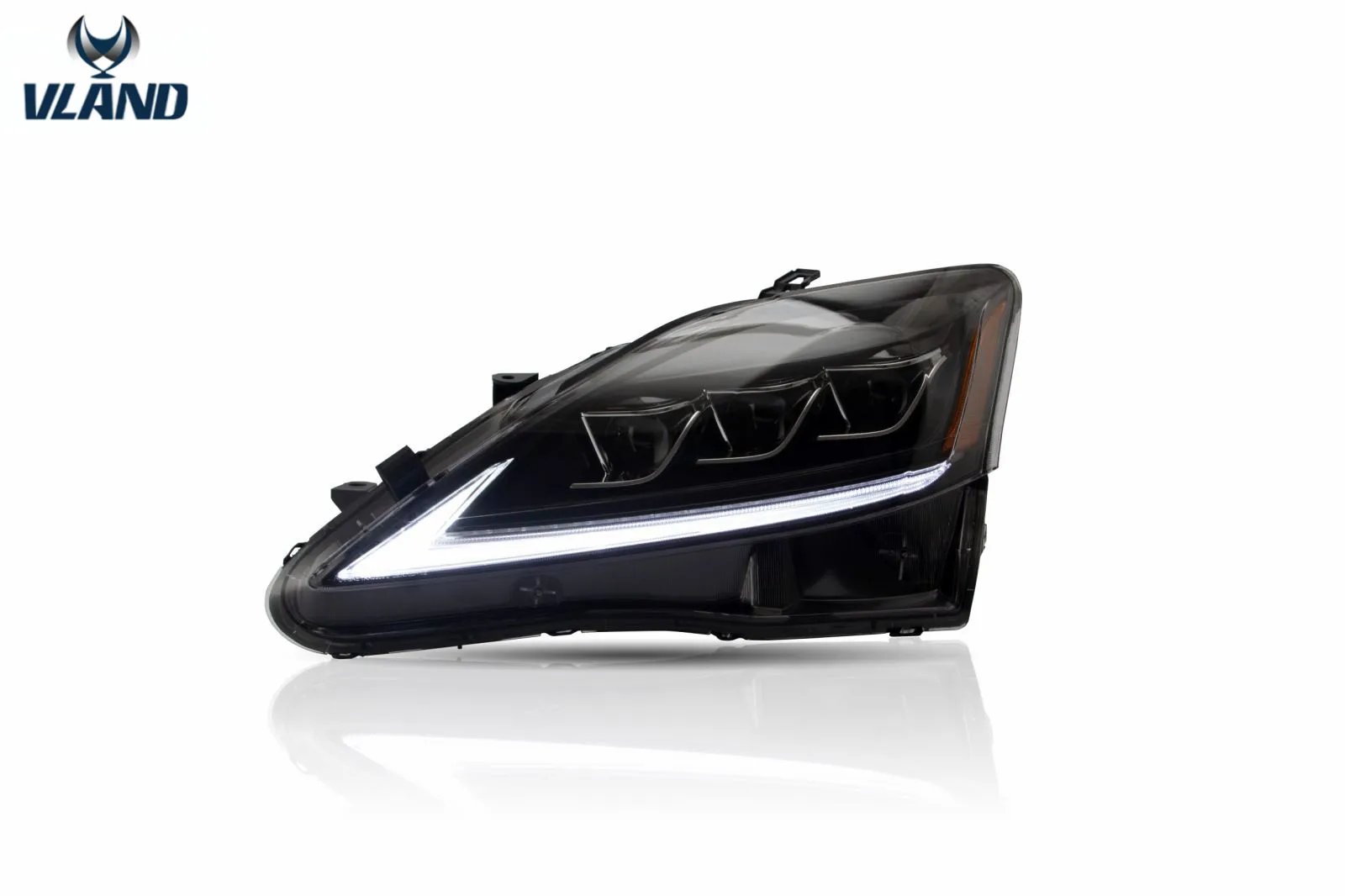 VLAND Factory Accessories For IS 250 Headlight 2006-2012 For IS350 Full LED For IS 300 Head Light With Moving Turn Signal
