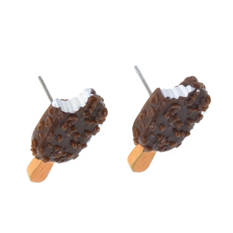 

E1022 Fashion Women Earrings Cute ice-cream Bear Biscuits Food Stud Earrings