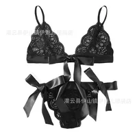 

QZBM w212 custom lace women sexy transparent big bra panty sets
