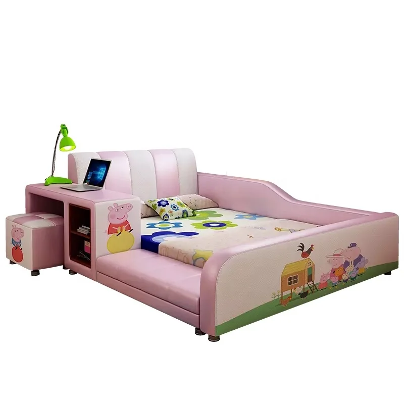 kids leather bed