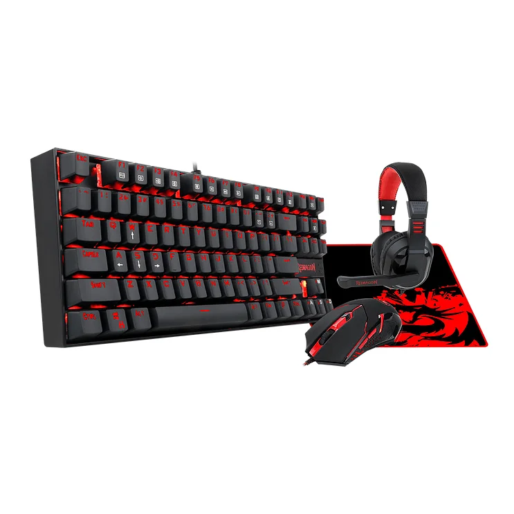 

Red Dragon K552 87 Keys Keyboard Mouse Headset Combo, Black