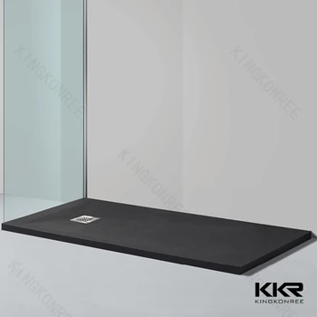 Artificial Stone Black Slate Shower Tray Acrylic Solid Surface