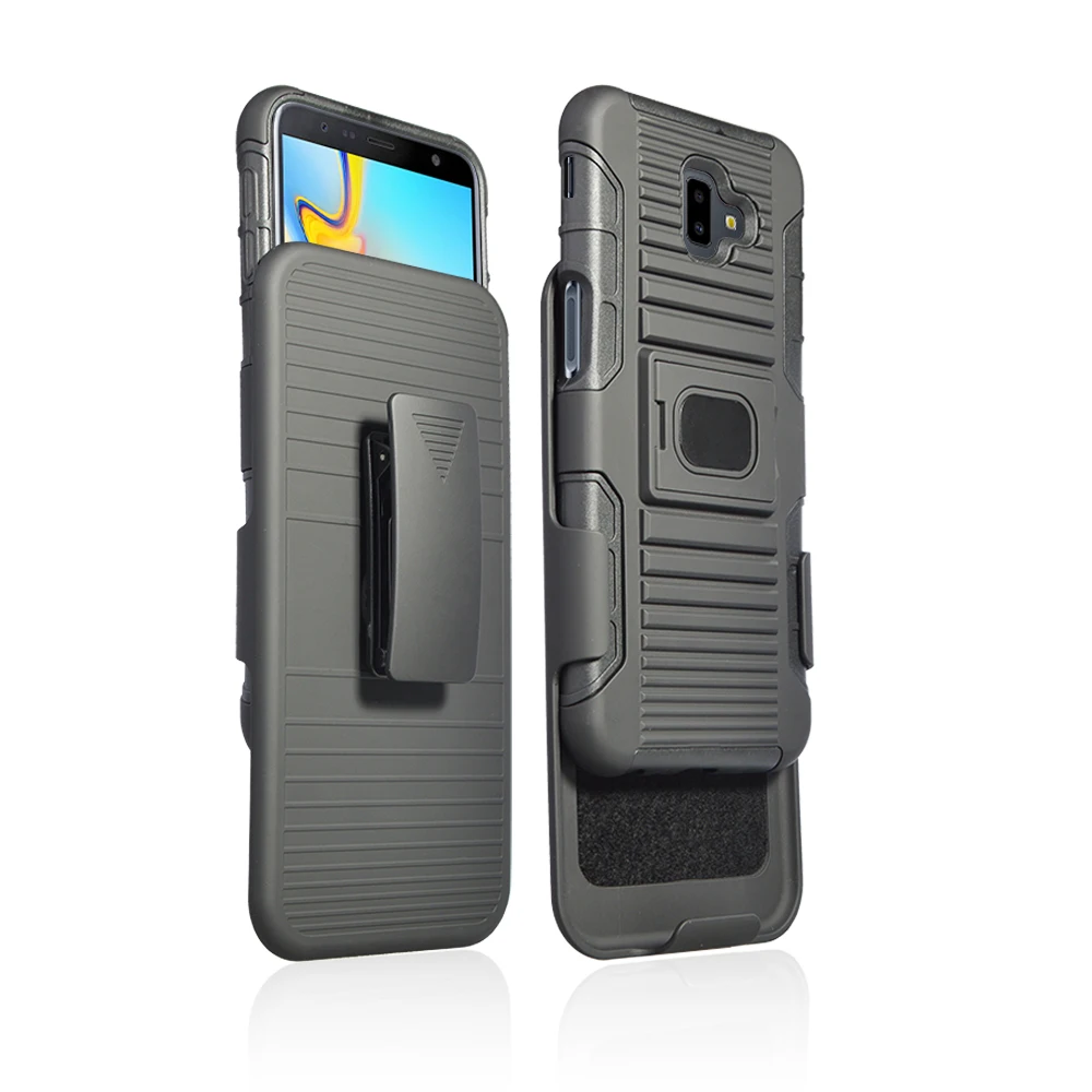 

Heavy duty armor combo hybrid shell holster case for samsung galaxy J6 plus