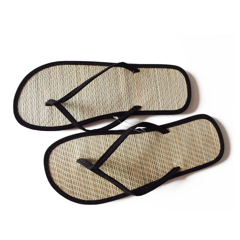 2019 热卖稻草室内批发竹鞋酒店拖鞋,竹触发器为 spa