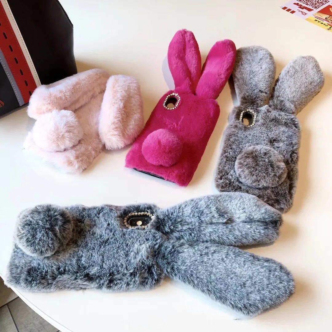 
top selling products in alibaba rabbit fur phone case,fur phone case for iPhone,phone accessories for iphone x 256gb 