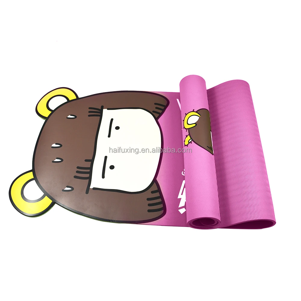 

2018 Hot Selling TPE Printed Pink Cartoon Figure Yoga Mat Organic For Children