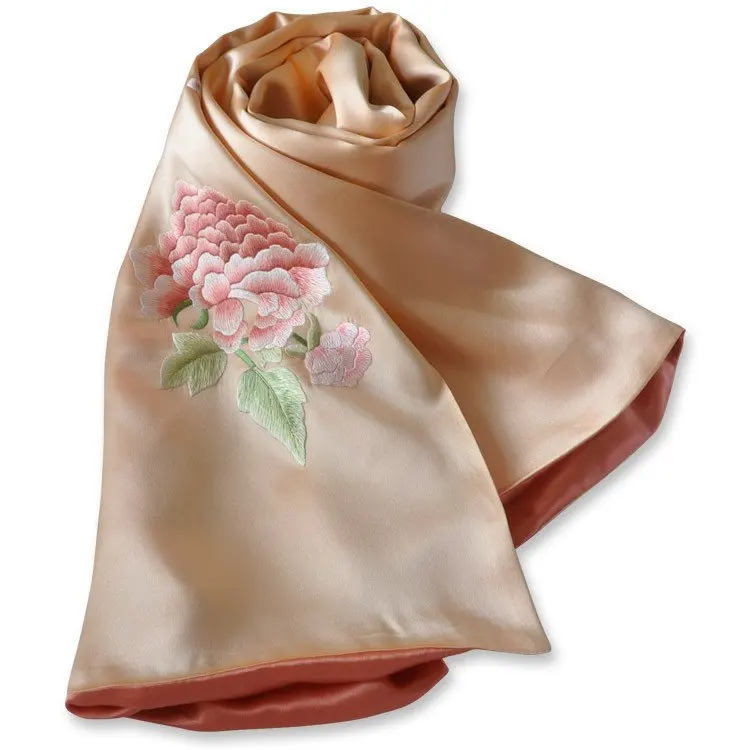 embroidered silk scarf