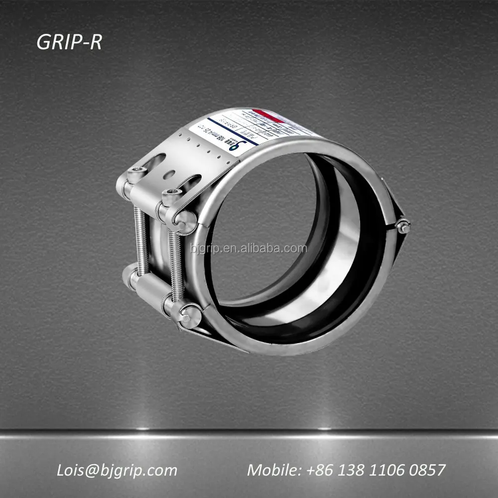 
GRIP-R Stainless Steel Repair Pipe Coupling Clamp for Bulk Material Conveying 