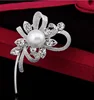 2019 Latest Wholesale and Retail Free Shipping Women Jewellery Silver Pearl Flower Brooch
