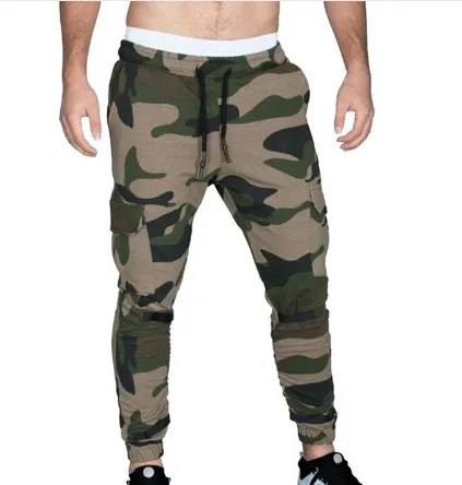 

Wholesale cotton sweatpants men bulk buy clothing camo knit military hip hop male cuffed sweat pant, Army green or customized colors