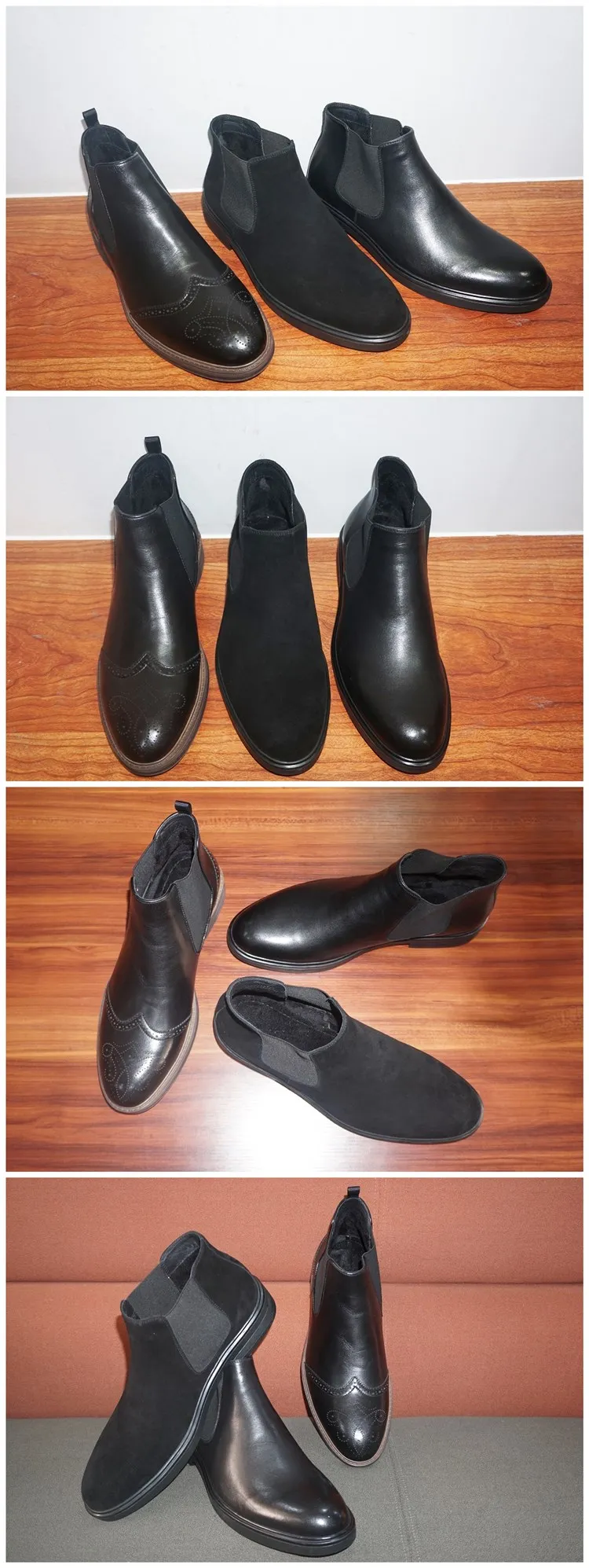 Bottes Chelsea en cuir italien noir Chaussures Chaussures homme Bottes Chaussures d’ascenseur augmentant la hauteur de 3 pouces 