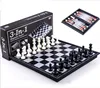 3 in 1 Travel Magnetic Chess, Checkers, Backgammon Chess Game Set with Chess Board