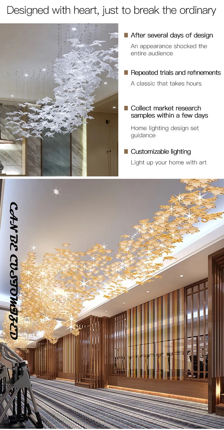 Creative personality hotel lobby luxury indoor decoration ABS chandelier lamp