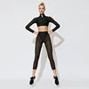 2019 Transparent Leopard Women Fashion Crop Top And Leggings Yoga Sexy Gym Wear