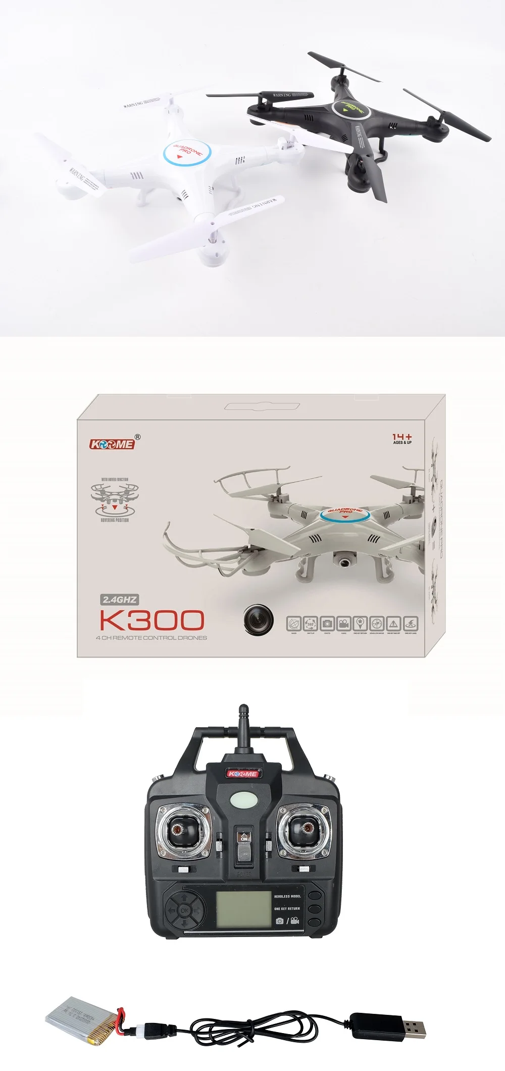 k300 quadcopter drone with hd camera