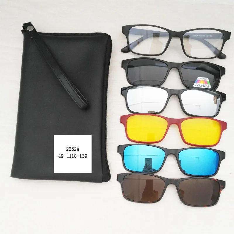 

DLC2252 PC Driving Glasses Set with Magnetic 5 Clip on Man Sunglasses