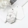 Rhombus Shaped Marble Pattern Scented Hanging Ceramic Aroma Diffuser Stone