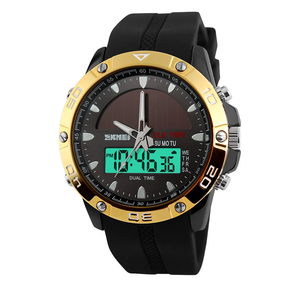 

5atm waterproof for men solar energy japan movt custom logo watches, 3 colors