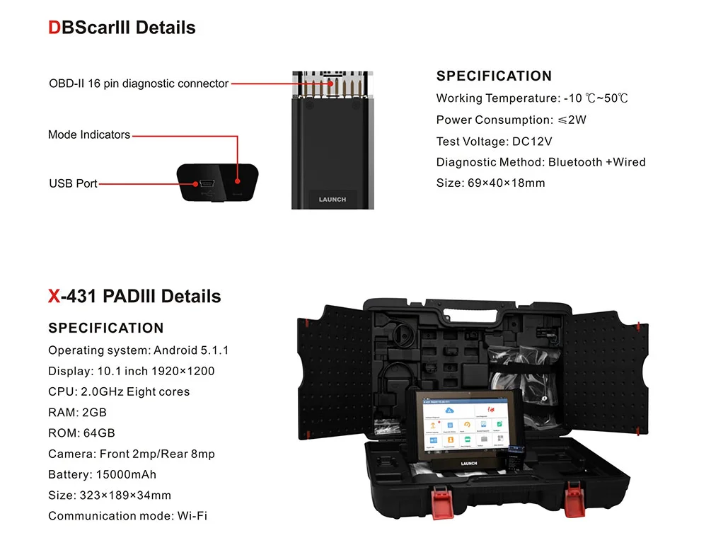 Launch X431 Pad Iii Pad3 Car Scanner Pad 3 Auto Diagnostic Tool