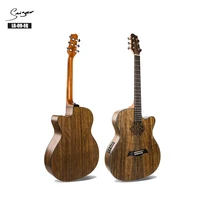 

OEM guitar factory price engraved sound hole electric acoustic folk guitar
