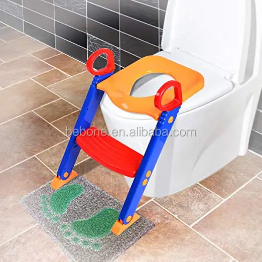 New plastic Kids Training Toilet Potty Trainer Seat Chair Toddler W/Ladder Step Up Stool