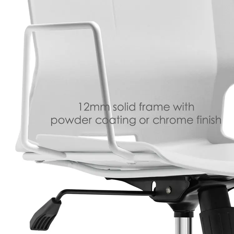 Cheemay plastic office ergonomic work staff chair swivel white