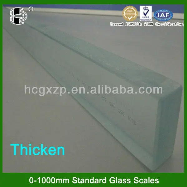 Highly Accuracy 0-1000mm thicken glass reference scale