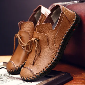 stitched leather loafer