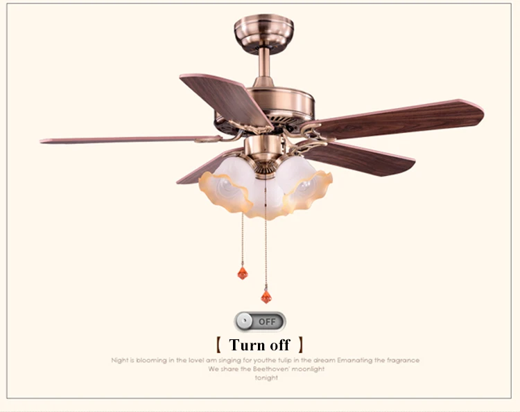 Fashion Design Household Speed Control Wooden Blade Ceiling Fan With Lights