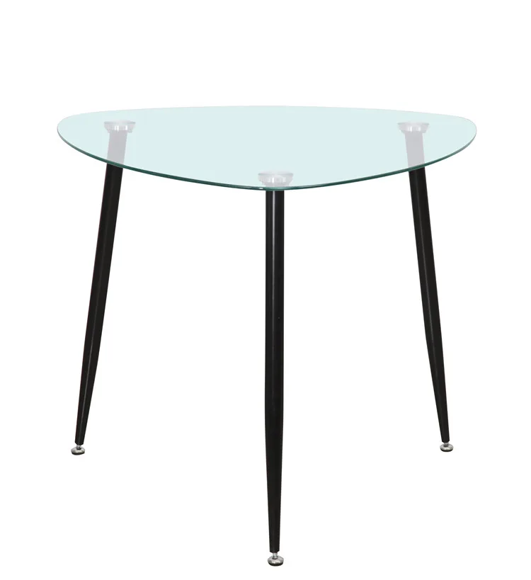 Tempered Glass Dining Table With Metal Leg