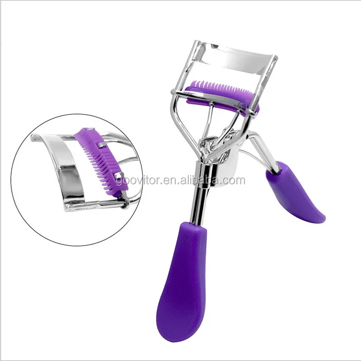 

Brand Eyelash Curler with eyelash comb Silver Eyelashes Curler +Plastic Handle Fashion women beauty tools