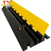 Durable Pvc Flexible Hose Safety Cover Rubber Base Black And Yellow Cable Ramp 5 Channel Hose Protector