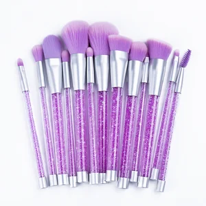 Wholesale 15pcs Synthetic Hair Glitter Diamond Acrylic Handle Makeup Brush
