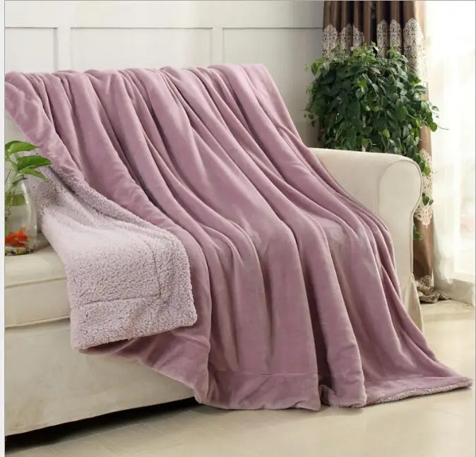 High Quality Soft Double Wool Cashmere Blanket Bed Sofa Winter Thick