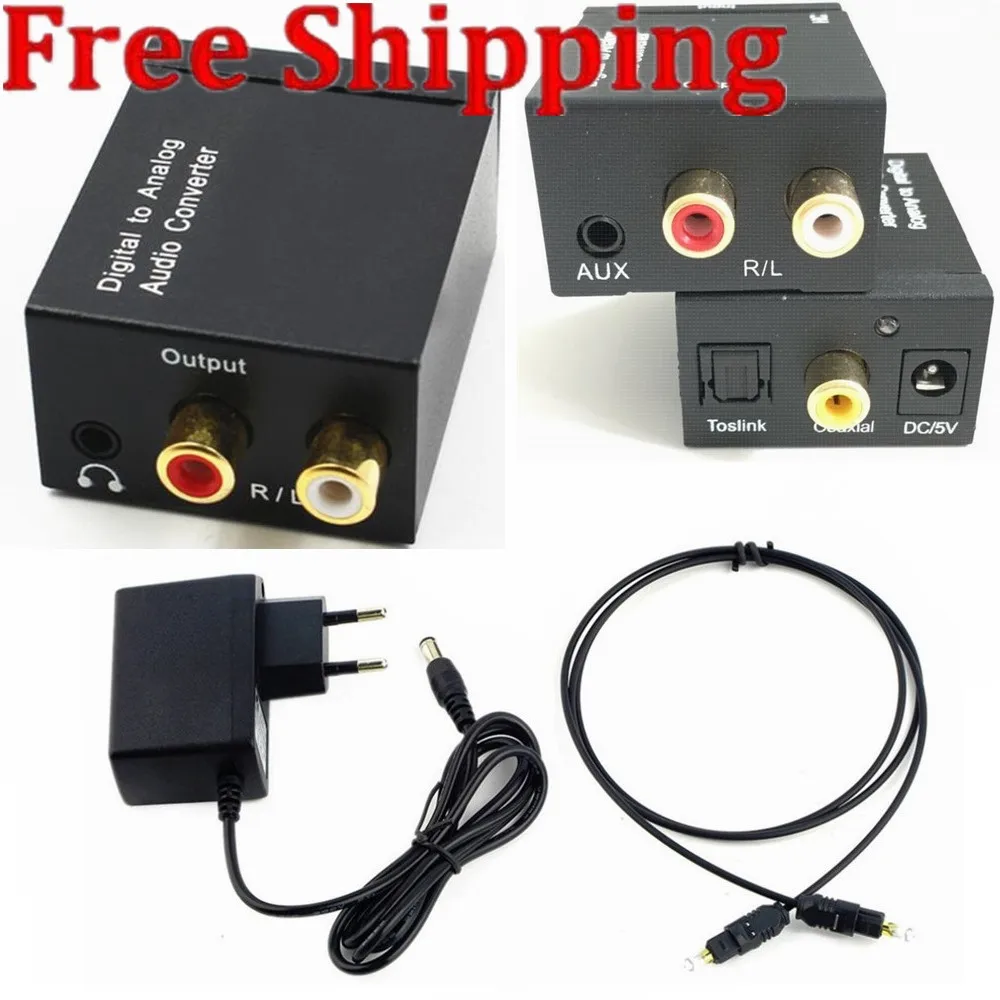 

3.5MM Optical Coaxial Digital to Analog Audio Converter DAC Digital SPDIF Toslink to Analog Stereo Audio L/R Adapter