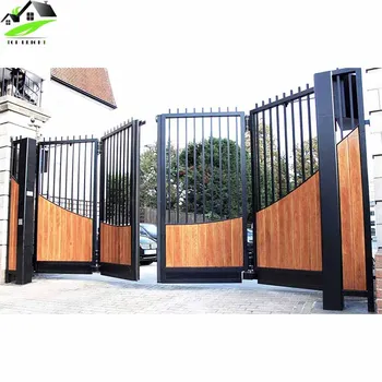 Double Forged Driveway Arch Front Used Wrought Folding Door Iron Gates Buy New Design Iron Gate Wrought Iron Swing Gate Front Gate Designs Product