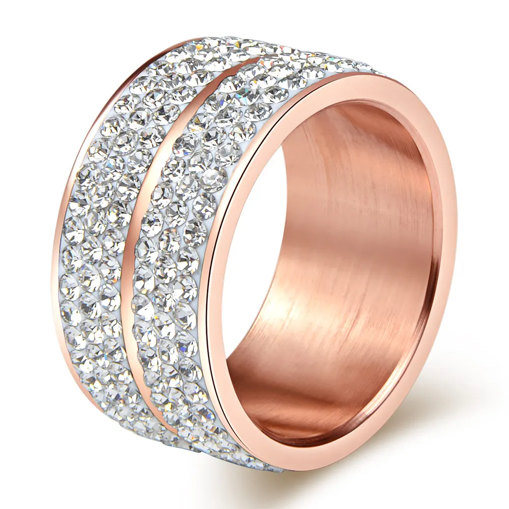 

Rose Gold Plated Clear Crystal Stainless Steel Rings, Selection