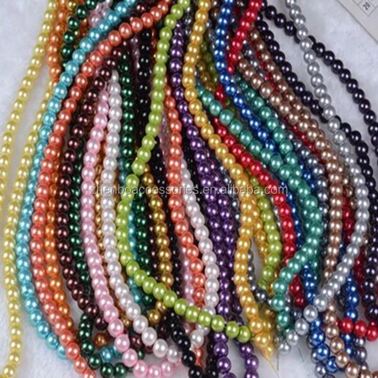

2018 Spot wholesale multi-color mixed imitation glass pearl